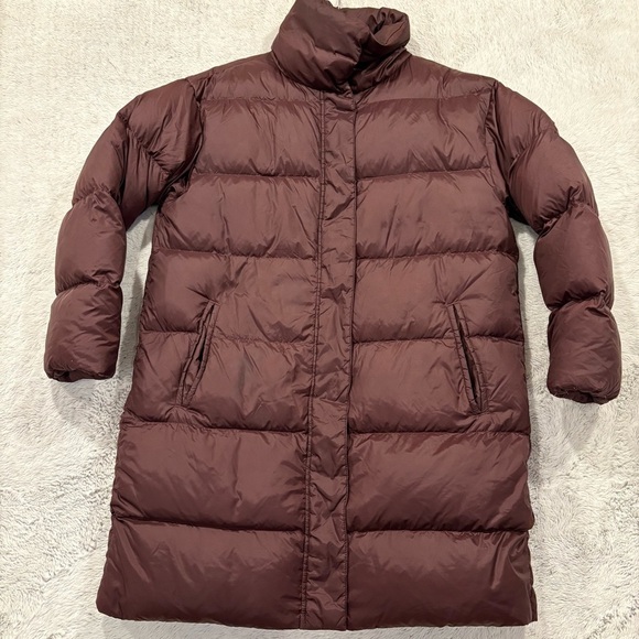 Eileen Fisher Classic Funnel Neck Down Parka Long‎ Puffer Oversize Plush Size S - Picture 4 of 15